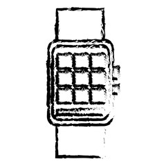 smart watch wearable technology digital display sketch vector illustration