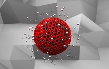 Sci-fi background. 3d render futuristic ball. 3d poster