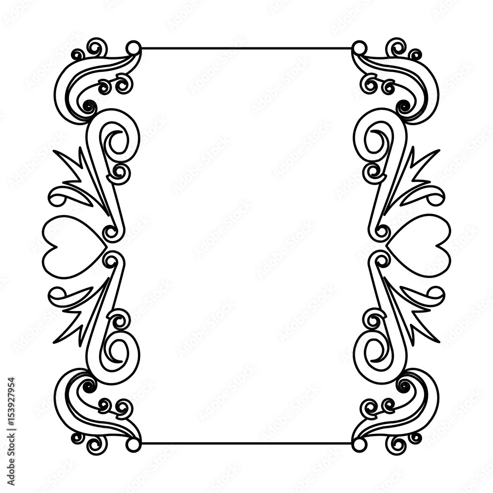 Canvas Prints decorative card romantic frame floral border cute image vector illustration