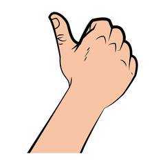 hand man thumb up like gesture image vector illustration