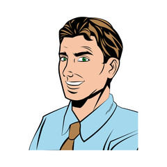 Fototapeta premium comic man business wear shirt and tie design vector illustration