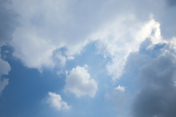 blue of sky with clouds in the morning,Background