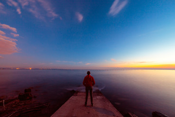 Fototapeta na wymiar Sunset at the sea, Trieste
