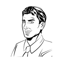 comic man business wear shirt and tie design vector illustration