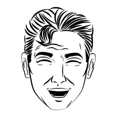face man pop art style image vector illustration