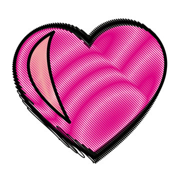 love heart romence adorable symbol vector illustration