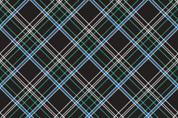 Black check plaid fabric texture seamless pattern