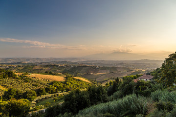 Fototapeta na wymiar Sunset in the italian countryside