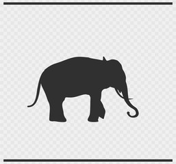 elephant icon black color on transparent