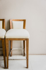 white chair vintage in the living room , modern design interior with grey wall