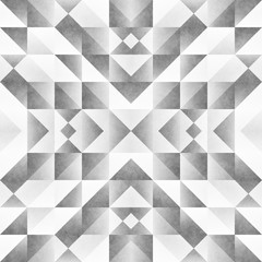 Fototapeta premium Monochrome Tribal Seamless Pattern. Aztec Style Abstract Geometric Art Print.