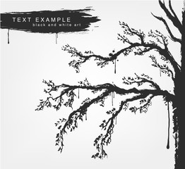 figures trees in grunge style colors