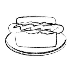 Hot dog fast food icon vector illustration graphic design