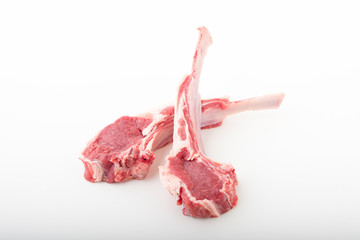 isolated raw lamb meat