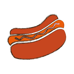 Hot dog fast food icon vector illustration graphic design