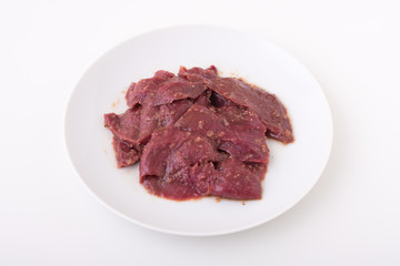 sliced beef heart for japanese yakiniku