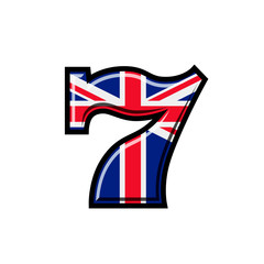 Slot machine union jack flag vector illustration