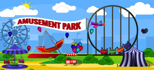 Amusement park landscape
