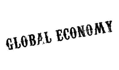 Global Economy rubber stamp. Grunge design with dust scratches. Effects can be easily removed for a clean, crisp look. Color is easily changed.
