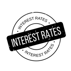 Interest Rates rubber stamp. Grunge design with dust scratches. Effects can be easily removed for a clean, crisp look. Color is easily changed.