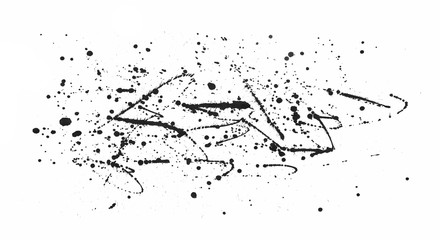 abstract black ink droplets splash illustration