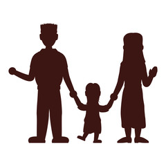 Beautiful family silhouette icon vector illustration graphic design