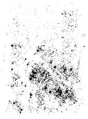 Vector artistic design elements in grunge dust messy dirty style. Texture dynamic overlay. Big and small dots spray with brush. 