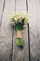 beautiful modern bouquet on wood backgrounds
