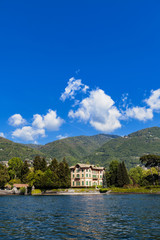 Fototapeta na wymiar Tavernola on Como lake, Italy