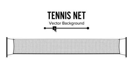 Tennis Net. Realistic Net Used In The Sport Game Of Tennis. Isolated On White. Vector Illustration