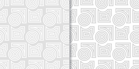 Fototapeta premium Geometric round shape seamless pattern.