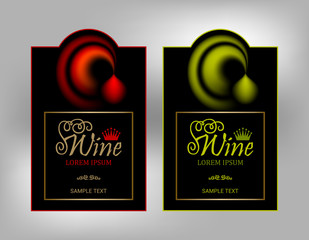 labels for red and white wine 