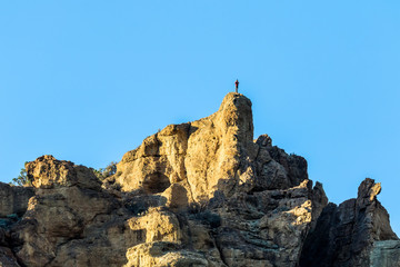 Person on the top of the rock at Smith Rock State Park