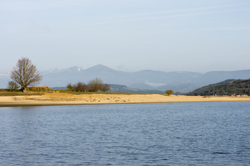 The abandoned tower of the ebro reservoir in Cantabria