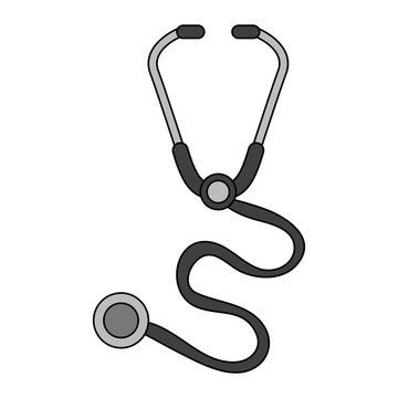 color image cartoon stethoscope medical with auriculars vector illustration
