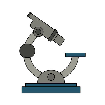 color image cartoon microscope science tool vector illustration