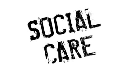 Social Care rubber stamp. Grunge design with dust scratches. Effects can be easily removed for a clean, crisp look. Color is easily changed.