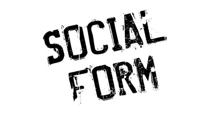 Social Form rubber stamp. Grunge design with dust scratches. Effects can be easily removed for a clean, crisp look. Color is easily changed.