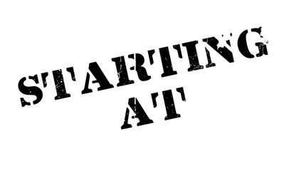 Starting At rubber stamp. Grunge design with dust scratches. Effects can be easily removed for a clean, crisp look. Color is easily changed.