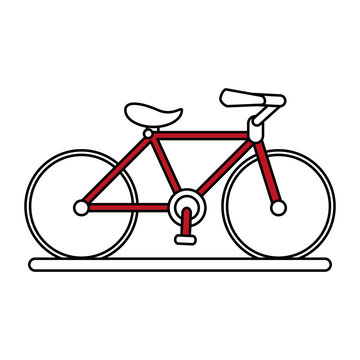 color silhouette image cartoon red sport bicycle transport vector illustration