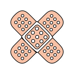 Crossed adhesive bandages vector illustration