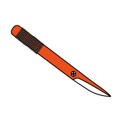color silhouette image cartoon orange scalpel knife for surgeries vector illustration