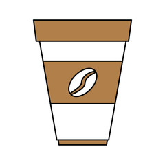 color silhouette image cartoon container disposable for hot drinks vector illustration