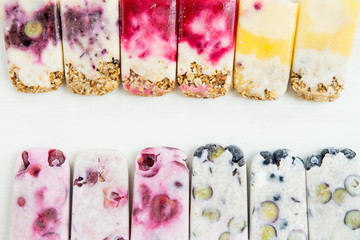 Homemade Detox Berry Popsicles, Healthy Snack Concept