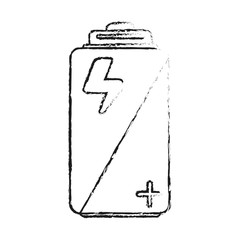 blurred silhouette image cartoon alkaline battery electricity charge vector illustration