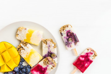 Homemade Detox Berry Popsicles, Healthy Snack Concept