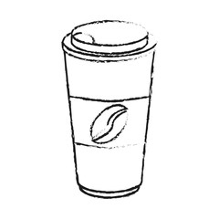 blurred silhouette image cartoon disposable for hot drinks with bean logo symbol vector illustration