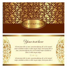Invitation card vector design - vintage style