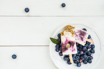 Homemade Detox Berry Popsicles, Healthy Snack Concept