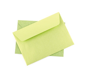 Pile of paper envelopes isolated